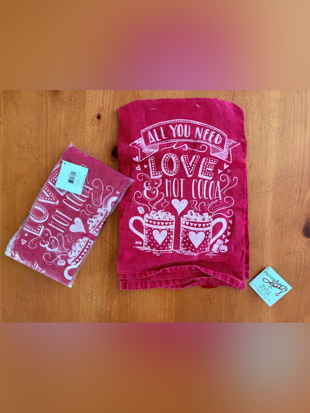 Primitives by Kathy, Kitchen Towel Set of 2, Red, Brand New